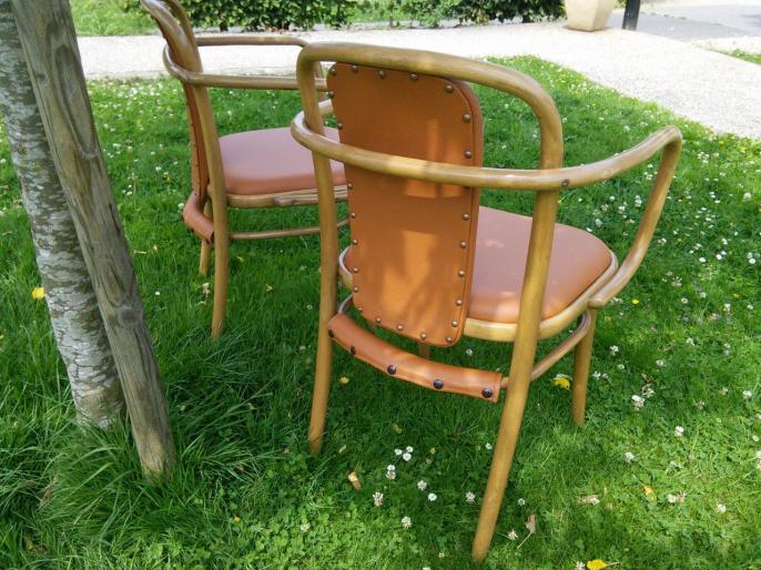 Chaises cuir dos