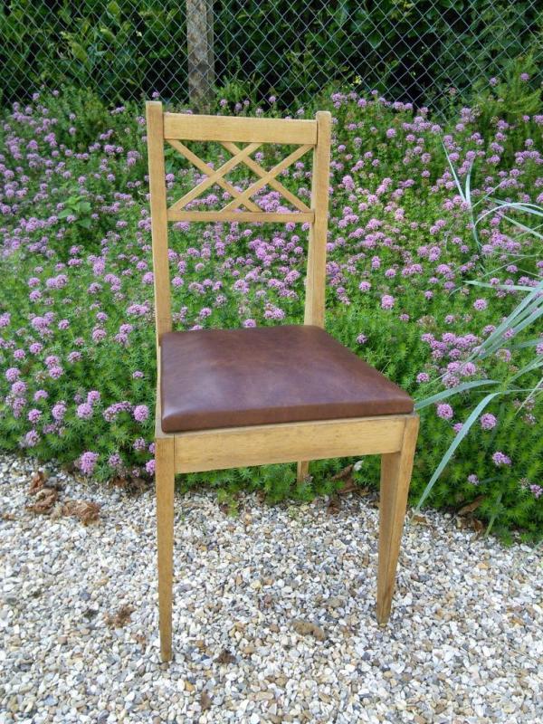 Galette chaise cuir vieilli